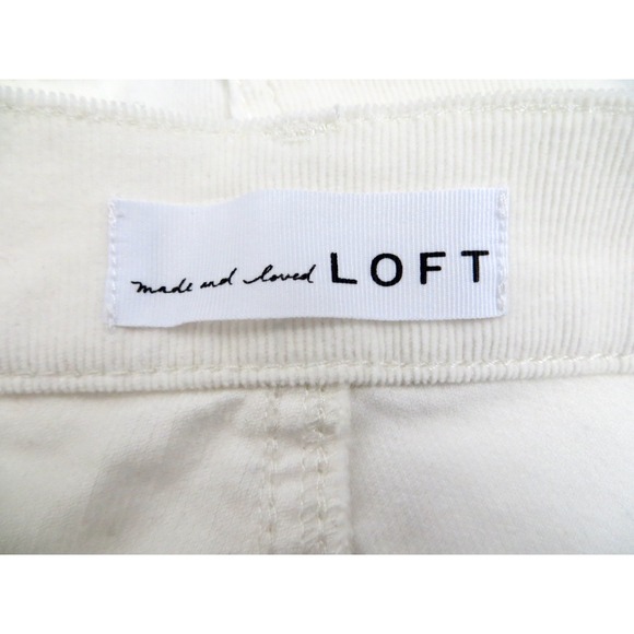 NEW! Ann Taylor Loft High Waist Skinny Corduroy Pants Cream Ivory SZ 2 - Picture 7 of 9